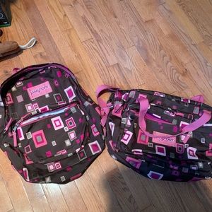 Jan sport book bag and duffle set